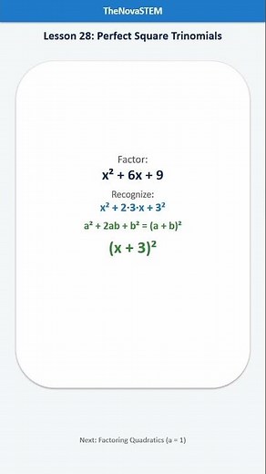 Perfect Square Trinomials Made Easy! | Algebra Lesson 28 | TheNovaSTEM
