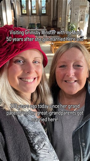 100 hundredth anniversary This year marked the hundredth wedding anniversary of my great grandparents and the 50th wedding anniversary of my parents who all got married at Grimsby Minster, previously Saint James Church. Today was the actual anniversary of my great grandparents so I thought it would be nice for my Mum and I to go and have a cuppa at the Minster And walk the path of her parents and grandparents and on her wedding day. What an incredible building! The surroundings may have changed,