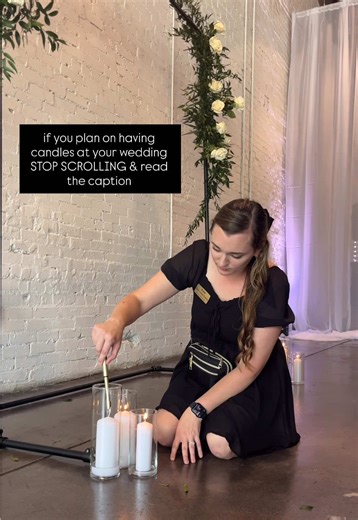 we all loveeee the look of candles at a wedding & they’re very cost effective especially when compared to large floral arrangements. Before you go out buying all the candles, budgeting & prepping for your big day, PLEASE MAKE SUREEE of this- your venue will thank you. • All real candles must be fully enclosed in a hurricane or glass cylinder •The rim of the glass must be at least 2–3 inches higher than the flame🙏🏻🙏🏻 •No exposed flame above the glass at any point •Hurricanes must be stable, h