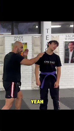 Your forearm becomes the line of power, cutting straight through the center.