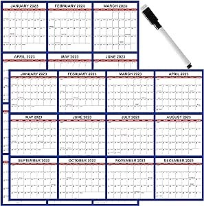 Wall Calendar 2023 Monthly, Large Dry Erase Calendar for Wall Hanging, Big Jombo Gaint Yearly Calendar with 12 Month for Family Office Farmhouse, 2023 Calendar Erasable Wall Year Planner, 34"X23"