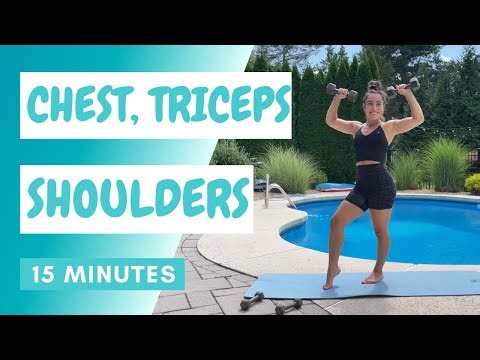 15 Minute Dumbbell Tricep, Chest, and Shoulder At Home Workout