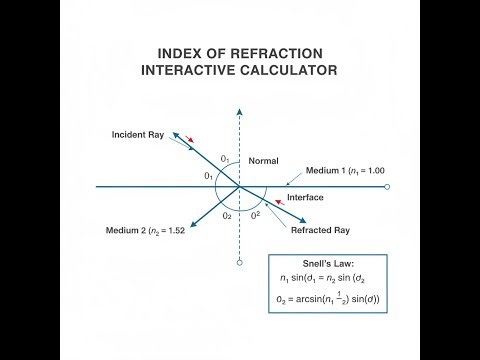 Index Of Refraction Interactive Calculator - Instructions Video