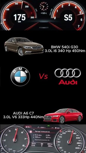 BMW 540i G30 vs Audi A6 3.0 TFSI | 0-200 km/h Acceleration Battle