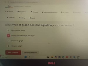 What type of graph does the equation y = mx represent?A) Expo... | Filo