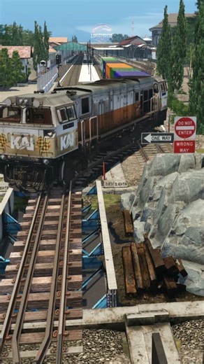 The Train is Going Backwards and an ICE High Speed Train is Passing #train #railway #keretaapi