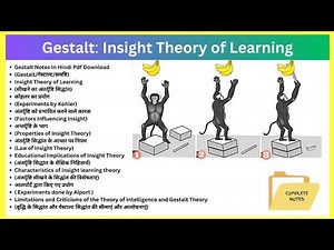 INSIGHT THEORY OF LEARNING (KOHLER) BCC-3 B.Ed 1st Year.....