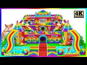 ASMR Video | Build Twin Slide In Golden Palace Has Luxury Hall On Water From Magnetic Balls