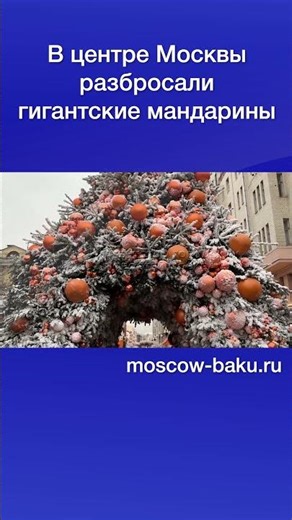 Giant tangerines were scattered in the center of Moscow.