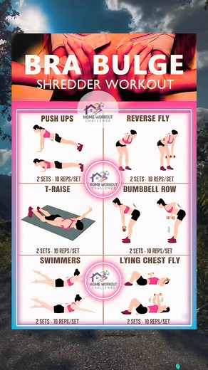 Shred that bra bulge!  #homeworkout #workout | Home Workout Challenge | Facebook