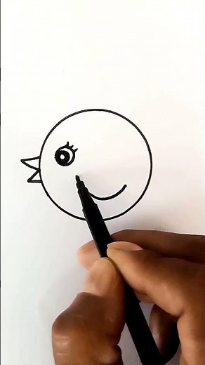 how to draw a chick form circle #shorts #viral #drawing #art #chicken