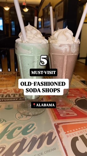 🍨OLD-FASHIONED SODA SHOPS: Part of Alabama’s charm is its many nostalgic locations, including soda shops. We’ve rounded up 5 for you to check out 👇 ⭐️Huggin Mollys We ❤️:Classic Cheeseburger Chocolate Malt 📍Abbeville @hugginmollys ⭐️Trowbridge’s We ❤️:Orange Pineapple Ice Cream 📍Florence ⭐️Gilchrist We ❤️: Chicken Salad Sandwich Milkshake 📍Mountain Brook ⭐️Payne’s We ❤️: Classic Reuben Banana Split 📍Scottsboro ⭐️Three Georges We ❤️: Homemade Fudge 📍Mobile @three.georges What is your fave 
