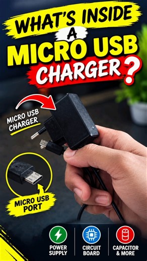 What's Inside a Micro USB Charger? 🔌⚡ |#shortsviral #explorepage #explore #whatsinside #explorefeed