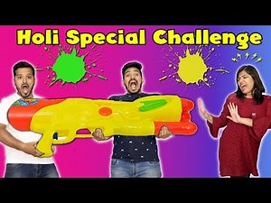 Biggest Holi Challenge | Biggest Holi Gun Challenge | Hungry Birds
