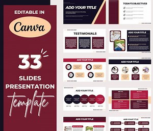 33 Blue Purple Presentation Slides, Professional Business Slides, Minimal Modern Presentation Slides, Simple Editable Presentation Template - Etsy