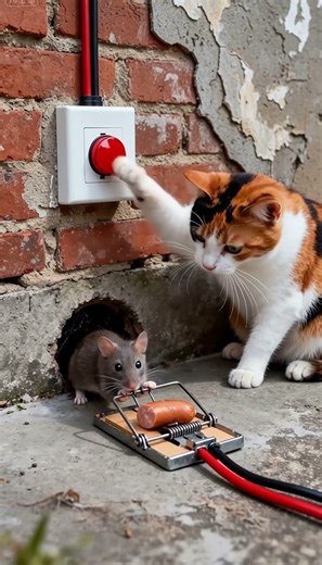 Cat’s Mastermind Move: Is The Red Button Bait Or Trap? The Mouse Will Tell — Genius Strategy! #cat