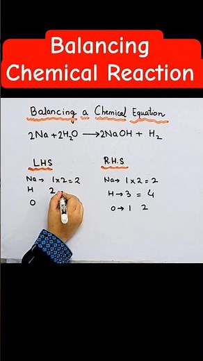 How to balance Chemical Equation Na + H2O to give NaOH +H2 #shorts #chemistry