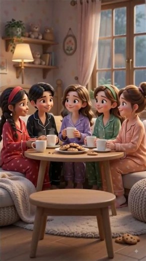 Girls Sleepover on a RAINY DAY ☔🍪 | Cozy Night In 🔥| AI Video #shorts