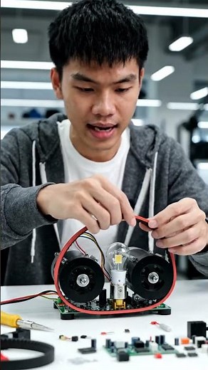How to Make a Free Mini Generator Using 2 DC Motors ⚡ #generator #diymotor