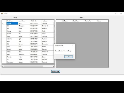 How to Copy a Datas from one Table to another Table - VB.net ‪@mikecodz2821‬