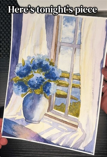 Challenging myself one day at a time! Tonight’s piece was a step out my comfort zone and I think I love it! Remember you can always try again! 🤍 #lowcountry #art #artist #painting #watercolor marsh flowers hydrangeas