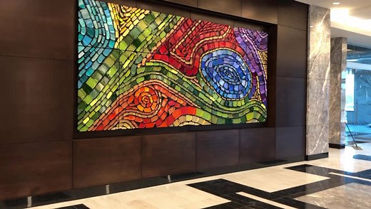 Today we installed my largest #painting commission to date at CityPlace - Overland Park, Kansas. “When Stars Collide” is a ten #canvas painting collection. Thank you Ken & Lisa Block and the team at Hoefer Wysocki - Architecture, Interior Design, Urban Planning. JeffHansonArt.com | Jeff Hanson Art