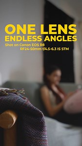 🎥 5 unique shots – one lens. We put the Canon RF24-50mm f/4.5-6.3 IS STM to the test with five different angles that push the limits of creativity. Its versatile zoom range makes it perfect for any shot, while the optical image stabilisation and fast, silent STM autofocus give you smooth, stable videos every time. 💡 Don’t just take our word for it — try it out for yourself at https://bit.ly/Videography_Tips_Lens | Canon Singapore