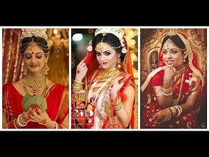 Bengali Bridal Stunning Wedding Look ||Bengali Bride With Golden Jewelry