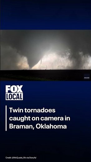 Twin tornadoes caught on camera in Oklahoma | FOX 10 Phoenix