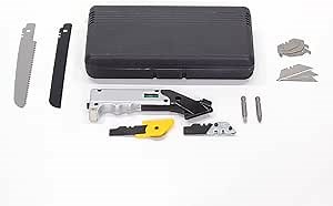 15 Piece Multitool/Utility Knife with Built In Level, 6 Different Blade Types, Screwdriver and Storage Case. Precision Cutter. Multi tool. Exacto knife for crafting. Multitool knife.