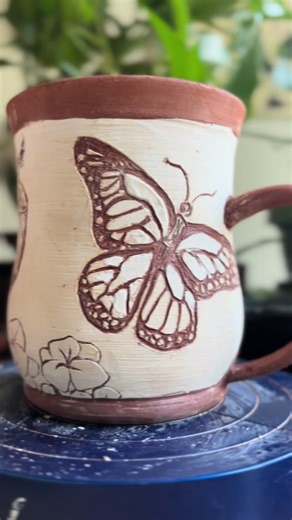 No matter what phase you’re in, the chrysalis is a reminder to trust the process. Working with clay you really have to trust the process too! This cup started from a ball of mud! #ceramics #pottery, #butterfly #transformation #art