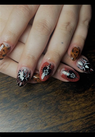American Traditional Tattoo Inspired Nail Art