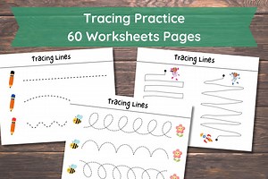Tracing Practice, Pre-writing Worksheets, Line Tracing, Toddler, Preschool, Handwriting Practice, Busy Book, Busy Binder, Homeschool - Etsy
