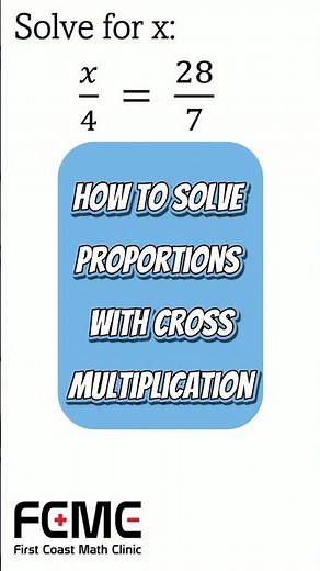 How to Solve Proportions #firstcoastmathclinic #shorts #proportions