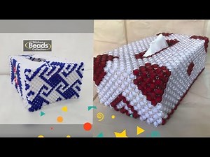SIMPLE way to make a beaded TISSUE BOX // DIY TUTORIAL