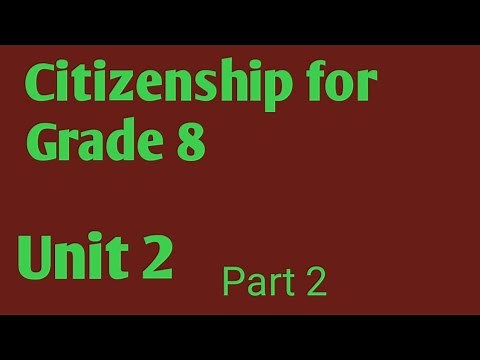Citizenship for Grade 8 Unit 2 part 2