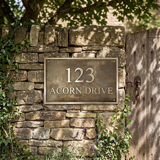 Custom Bronze House Number Plaque – Personalized Address Sign, Anniversary Gift - Etsy
