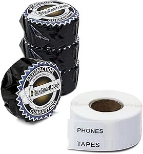 OfficeSmartLabels 1/2 x 1 inch Self-Adhesive, White Extra Small 2-Up Multipurpose Labels, Compatible with 30333 (4 Rolls / 1000 Labels Per Roll)