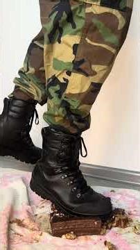 Soldier stomping Cake with Combat Boots