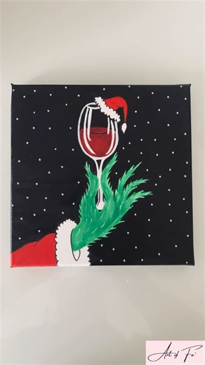 Grinch🎄 - easy acrylic painting #grinchmas #grinch #easy #art #acrylicpainting #shorts #christmas