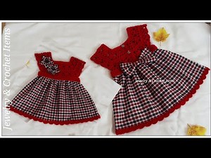 How To Crochet Baby Frock Using Fabric