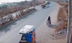 Jackass on tricycle gets a taste of pain