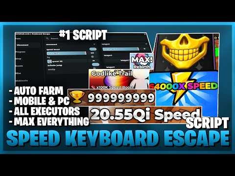 +1 Speed Keyboard Escape Script *NO KEY* - Auto Wins, New Update, Free Gamepass & More! ⌨️⚡