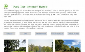 NYC Parks - Park Tree Inventory Dashboard