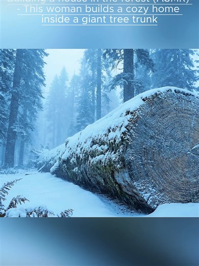 Cozy Tree Trunk House Building in the Forest