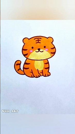 How To Draw Tiger Easy | Tiger Drawing #easydrawing #tigerdrawing #cutedrawing #drawing #vhhart