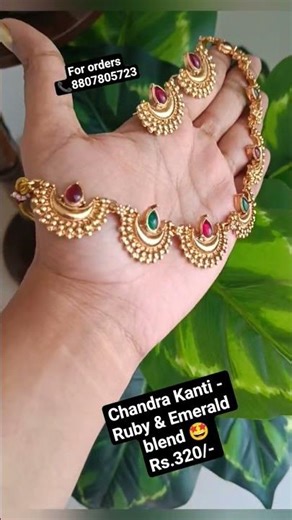 Ruby and Emerald blend necklace set @Rs.320/- only For orders 📞8807805723 #rubyjewellery