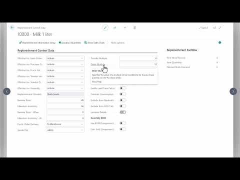 LS Retail - Replenishment basic setup for items