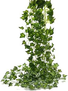 Beebel Ivy Garland 85Ft 12 Strands Artificial Fake Ivy Leaves Greenery Leaves Hanging Vines Plant Leave Garland Home Garden Poison Vine Costume
