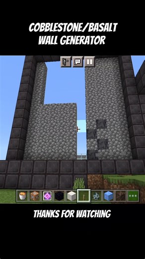 Cobblestone and Basalt Wall Generator #minecraft #shorts